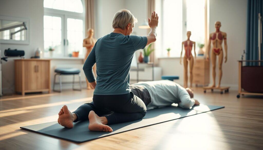 Physiotherapie und Übungen bei Steißbein-Schmerzen