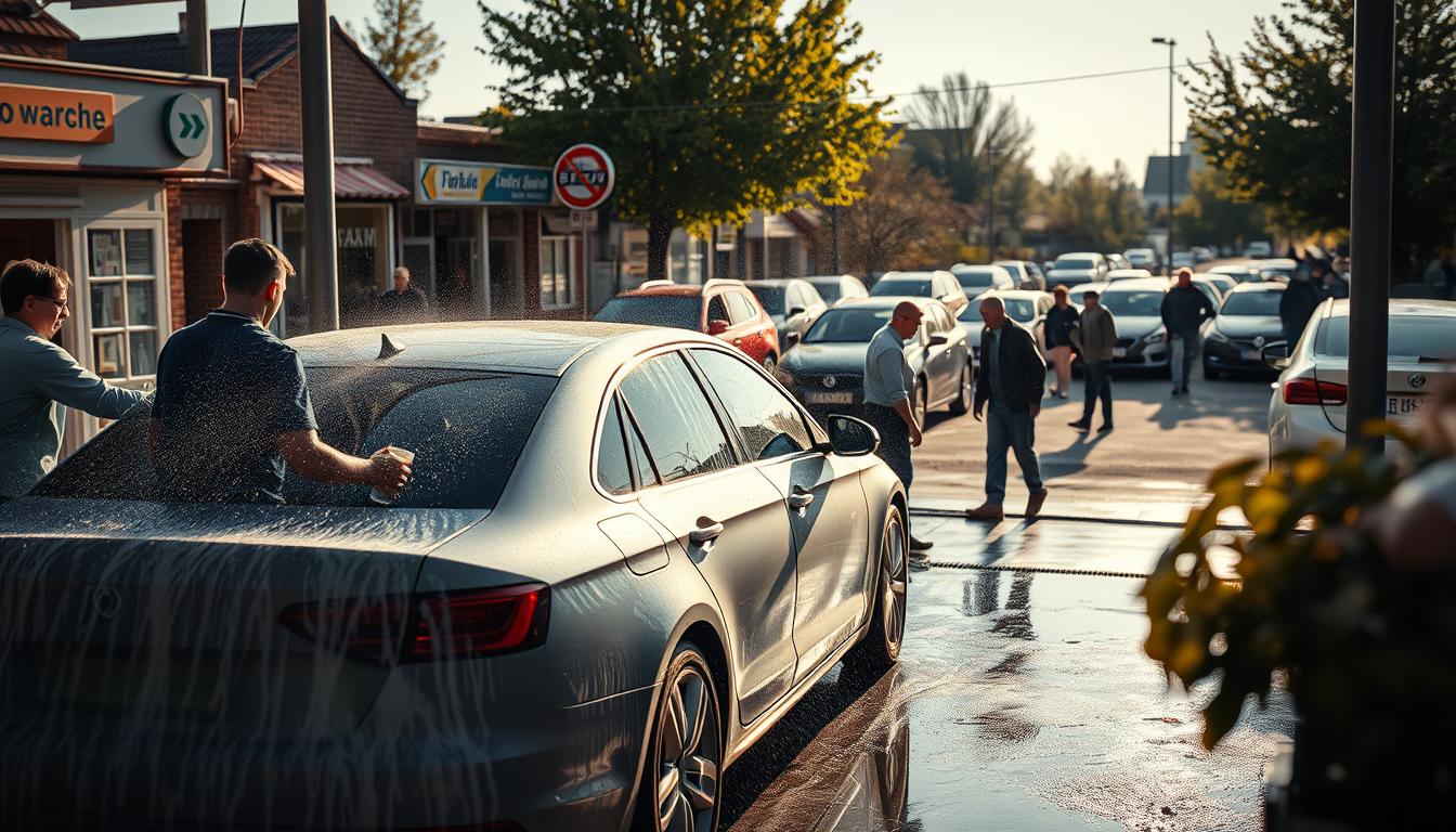 Auto waschen am Sonntag