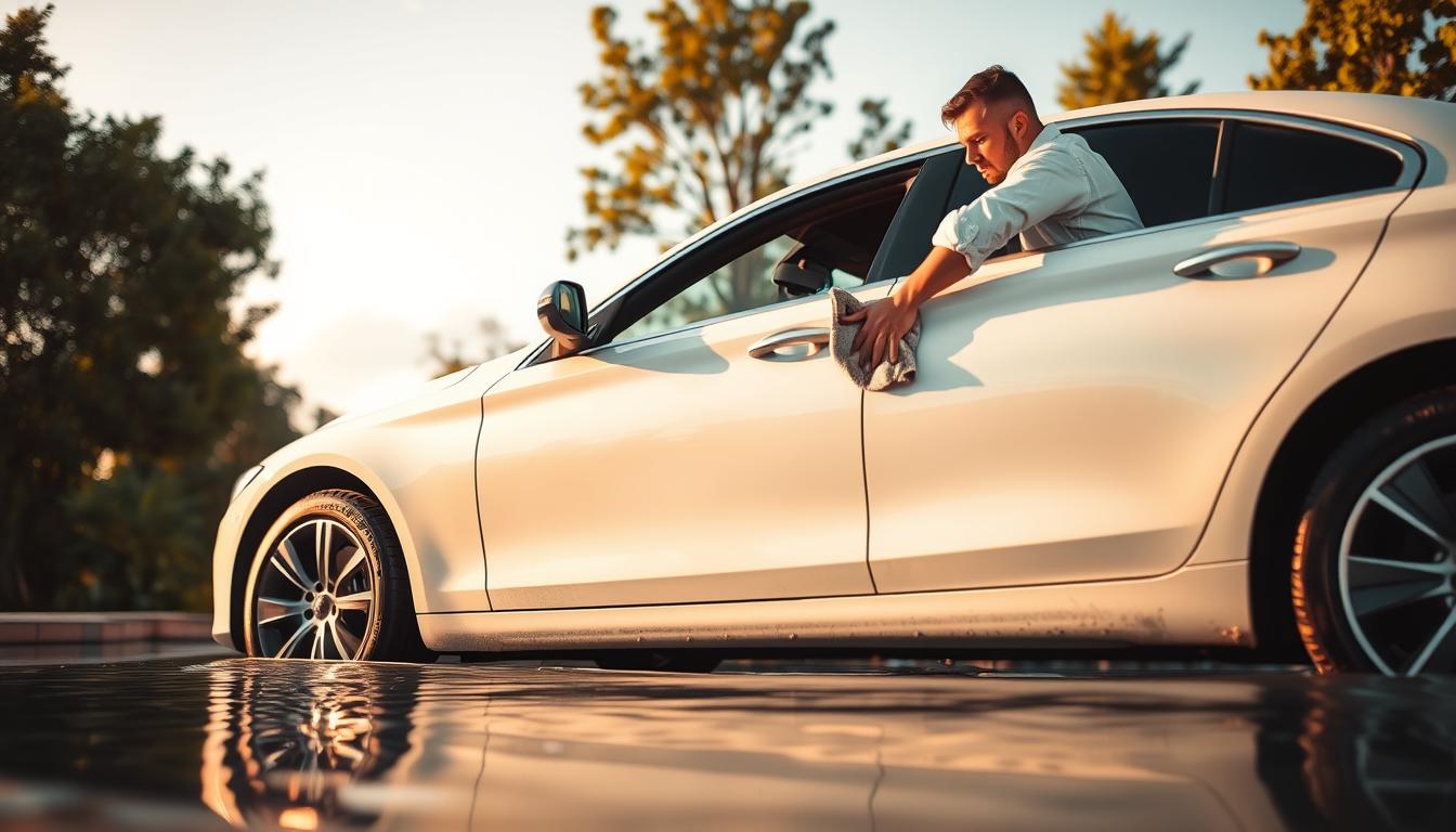 Auto waschen mit klarem Wasser erlaubt