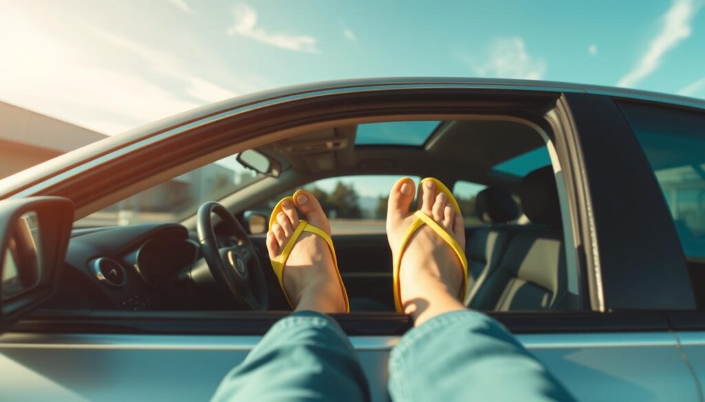 Darf man mit Flip-Flops Auto fahren